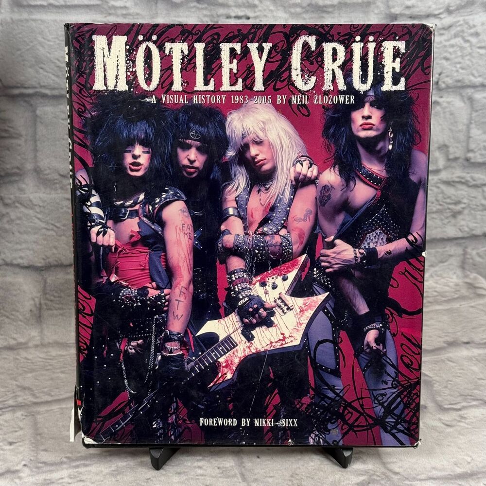 Motley Crue Visual History Neil Zlozower Signed Hardcover Book Nikki Sixx Tommy
